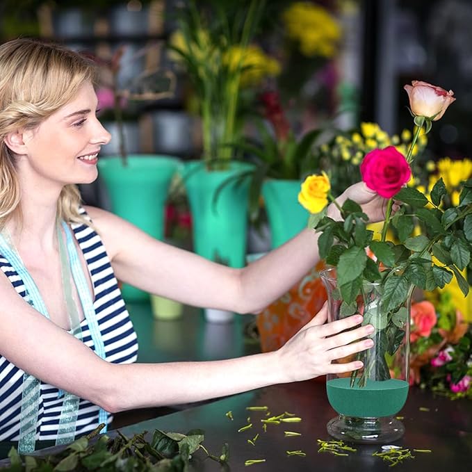 SupKing Large Round Floral Foams 6", 8 Pcs Sponge Foam Blocks Green Wet Dry Flower Foams Plant Foam for Florist Craft Artificial Flower Arrangements