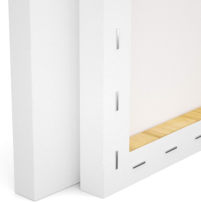 GOTIDEAL Stretched Canvas, 5x7 Inch Set of 10, Primed White - 100% Cotton Artist Canvas Boards for Painting, Acrylic Pouring, Oil Paint Dry & Wet Art Media
