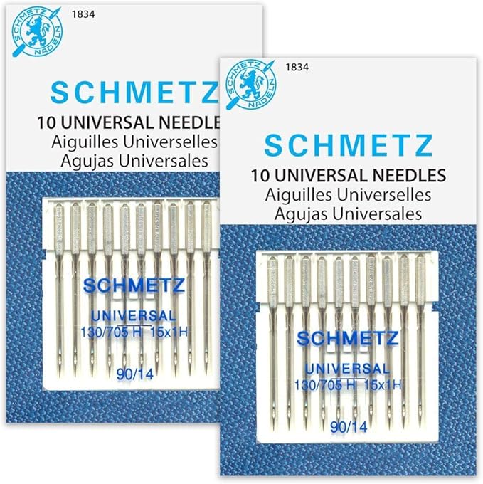 SCHMETZ Universal (130/705 H) Household Sewing Machine Needles - Size 90/14-2 Cards - 20 Needles