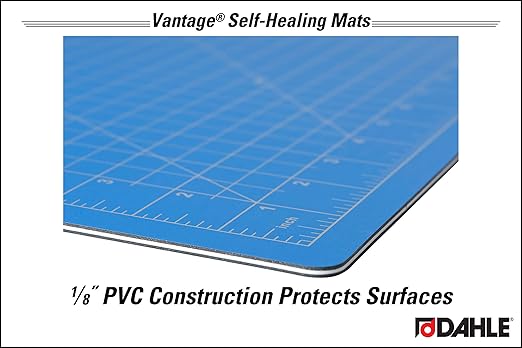 Dahle Vantage 10694 Premium Self-Healing Cutting Mat, 36"x48", 1/2" Grid, 5 Layers for Max Healing, Perfect for Crafts & Sewing, Blue