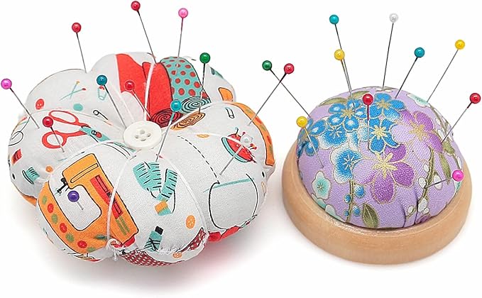 Wrist Pin Cushions Sewing Needle Cushion Holder Band Wearable Pincushions for Sewing (Sewing Necessities Pattern 2)