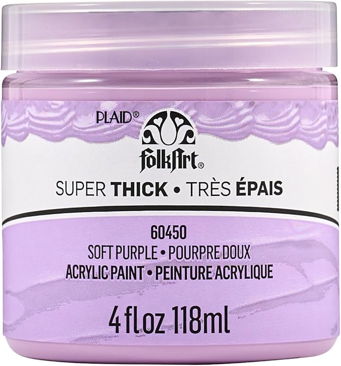 FolkArt Super Thick Acrylic Paint with a Textured Finish, Soft Purple, 4 oz