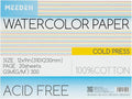 MEEDEN Watercolor Paper Block, 100% Cotton Watercolor Paper Pad of 20 Sheets, 140lb/300gms, Acid-Free Art Paper for Watercolor, Gouache, Ink and More, 9" x 12" Cold Press