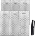 Diamond Sharpening Stone for 6 PCS Diamond Plate Honing Stone for Kitchen Sharpening Dull Knives Grindstone (SET-B)
