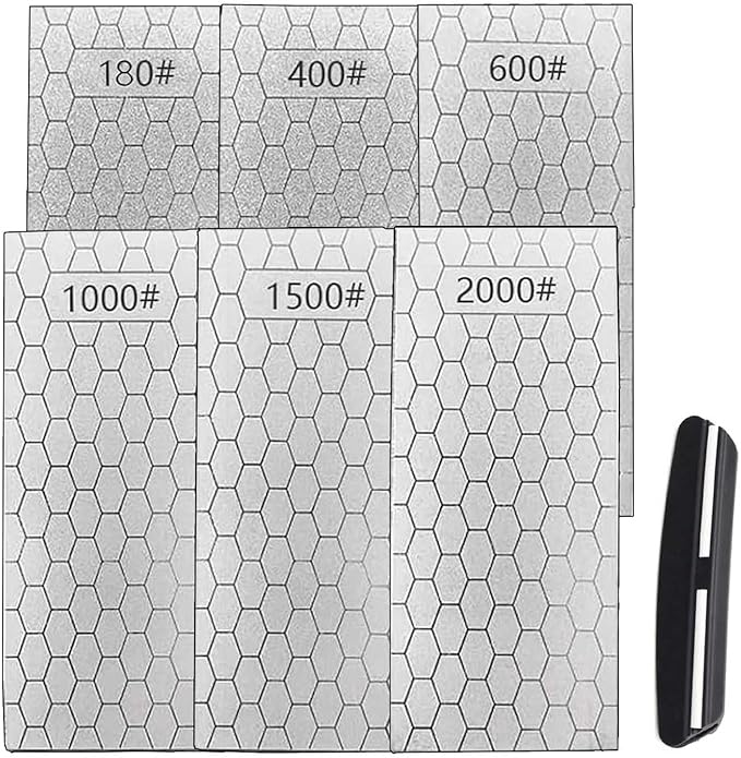 Diamond Sharpening Stone for 6 PCS Diamond Plate Honing Stone for Kitchen Sharpening Dull Knives Grindstone (SET-B)