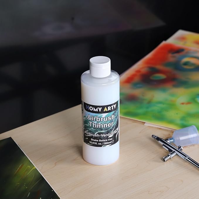 HOMY ARTY Airbrush Thinner - 16.9 Fl Oz, Water-Based Acrylic Paint Thinner, to Improve Color Flow for Shoes, Clothes, Metal and Plastic Models