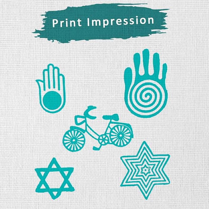 Hashcart Wooden Stamp Block, Printing Stamp Design Set | Block for Printing Saree Border | Dresses, Craft Card Making, Scrapbook, Clay Pottery | Set of 5