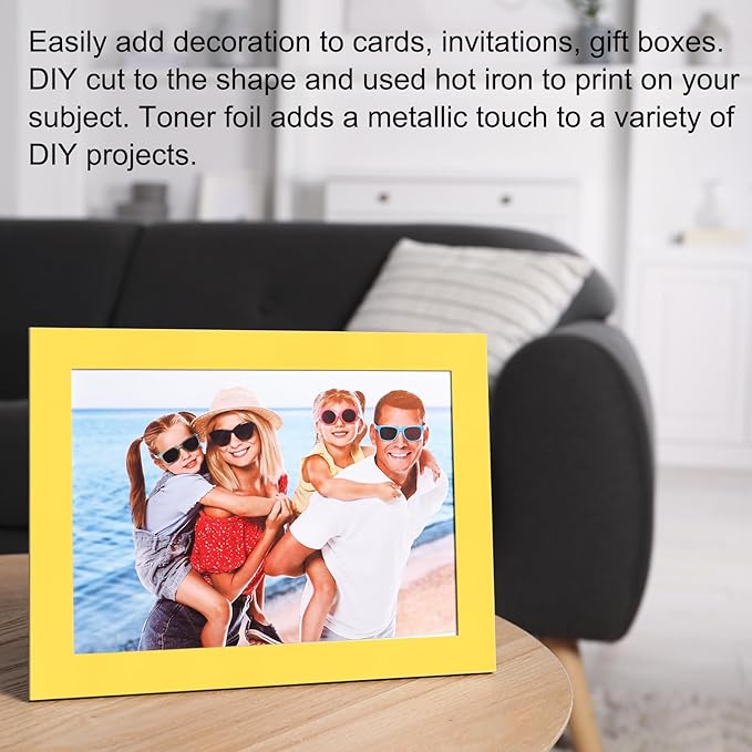 MECCANIXITY 50 Sheets Heat Reactive Foil, 20x29cm Rose Gold Foil Transfer Sheets Toner Reactive Foil Transfer Foil Sheets Hot Foil Stamping Paper for Crafts DIY Cardmaking Album Decoration