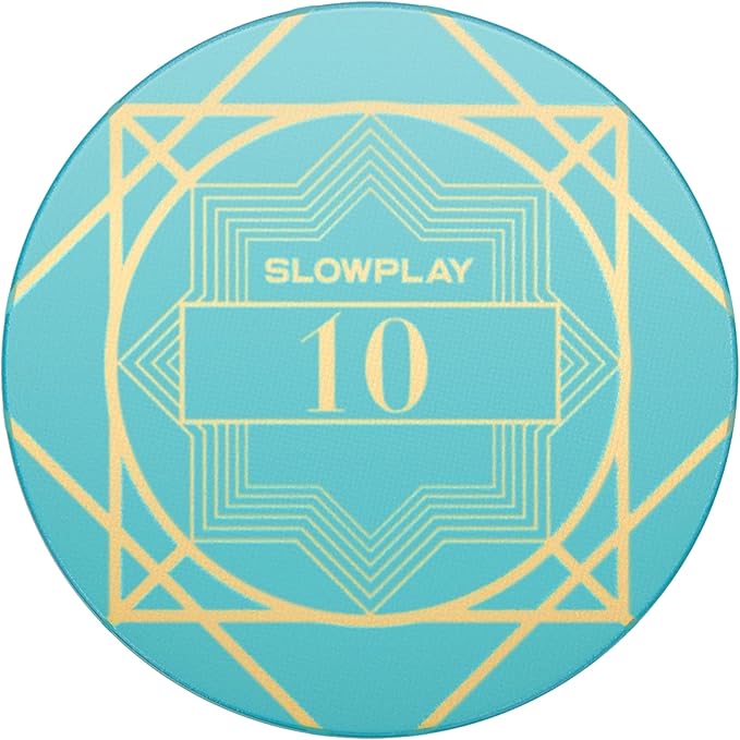 SLOWPLAY Nash Ceramic Poker Chips in Bulk, Casino Grade Ceramic 10-Gram Poker Chip for Texas Hold'em, 39mm Professional Chips Pack of 50 with Denomination of 10