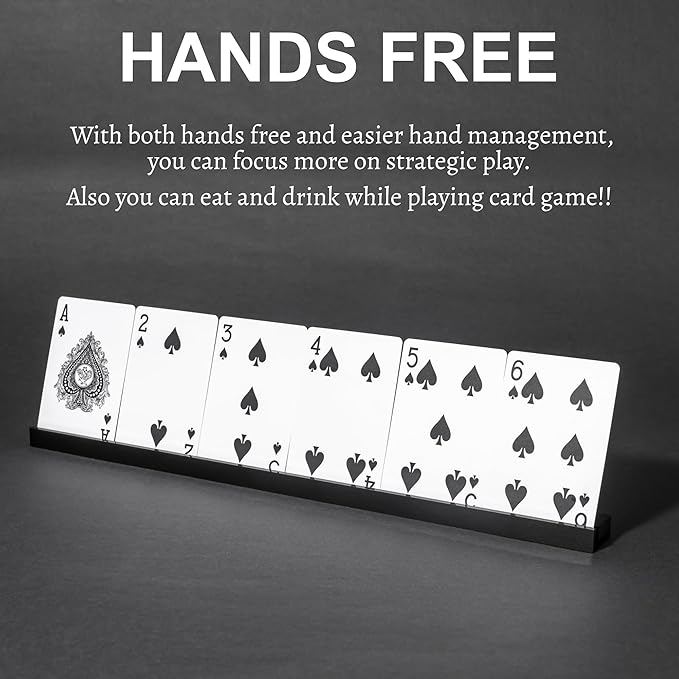 Playing Card Holders 13.4 Inches Black Acrylic Solid Card Holder for Playing Card Games (4 pcs., Black)