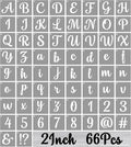 BAMIDELE 2 Inch Alphabet Letter Stencils for Painting, 66 Pcs Reusable Plastic Calligraphy Letter Stencils and Numbers Template Kit for Painting on Wood, Chalkboard, Fabric, Door Porch, Wall Art