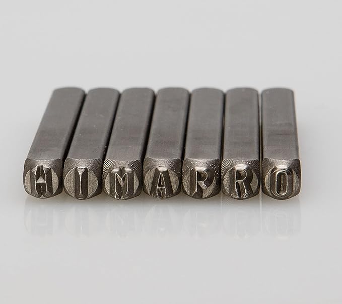 HimaPro Letter and Number Stamp Set 36pcs 40Cr Alloy Steel Metal Stamp Number & Letter Punch Set in a Wooden case (4mm 5/32 Inch)