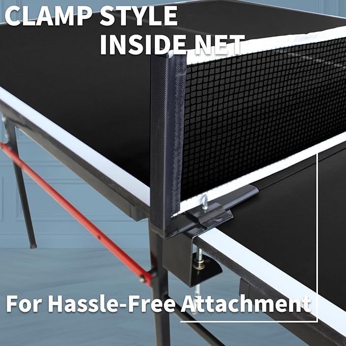 4.5FT/6FT/8FT Mid-Size Table Tennis Table Ping-Pong Table Set Foldable & Portable Table Indoor Outdoor for Family Game