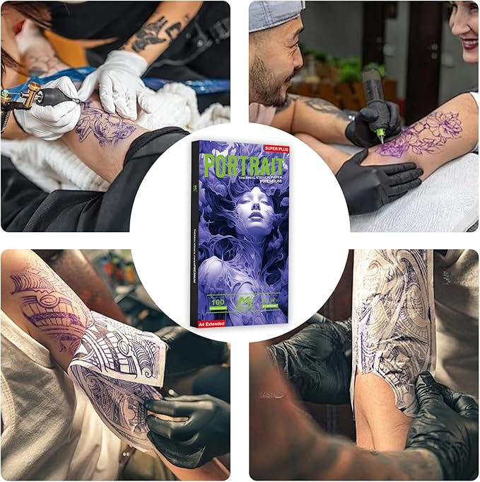 2025 NEW Extended Tattoo transfer paper,100 Sheets Premium Stencil Transfer Paper for Tattooing，4 Layers 8.5" X 16.5"