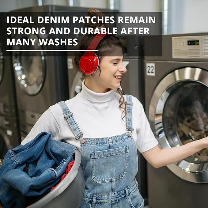 HTVRONT Iron on Patches for Clothes, 3"x60" Iron on Patches for Jeans, Jean Patches,Black Denim Patches for Inside Jeans & Clothing Repair