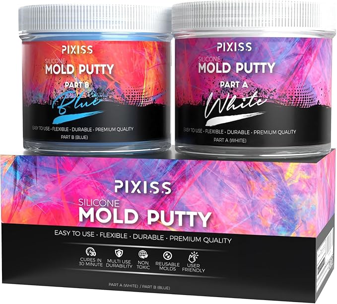 Moldable Putty (2 lbs) Silicone Mold Making Kit - A:B Mold Putty for Creating Casting Molds for Soap Making Supplies, Jewelry Making, Sculpting and More