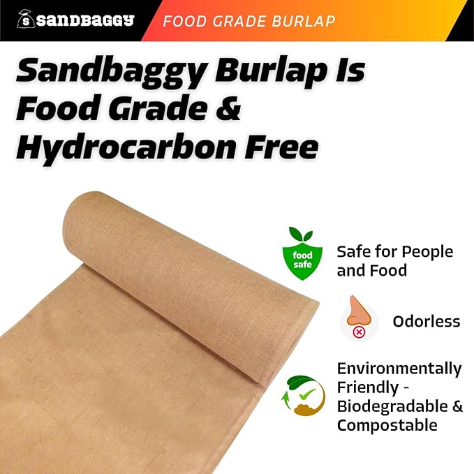 Sandbaggy Burlap Fabric Roll | 40 Inch by 300 ft | Great for Garden, Yard, Wedding, Craft, Decorating Tables | Constructed from Industrial Grade Burlap Fiber | 30% Thicker Than Competition (10 Rolls)
