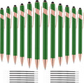 12 PCS 2 in 1 Stylus Ballpoint Pen with Stylus Tip, 1.0 mm Black Ink Metal Pen Stylus Pen for Touch Screens (Light Green)