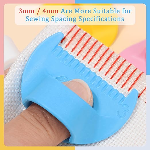 2 PCS 3mm Edge Lock Seam Guide, Mini Sewing Finger Ruler for Hand Sewing, DIY Sewing Kit Tool, Sewing Needle Gauge Measuring Guide, Yellow