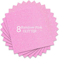 Rainbow Pink Glitter HTV Heat Transfer Vinyl Bundle 8 Sheets-12 x12 Iron on for DIY Shirts Gifts