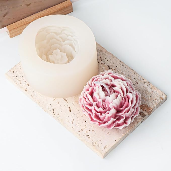 Bud Peony & Rose Mold Set - 3D Silicone Molds for Resin Casting & Candle Making - Craft Supplies