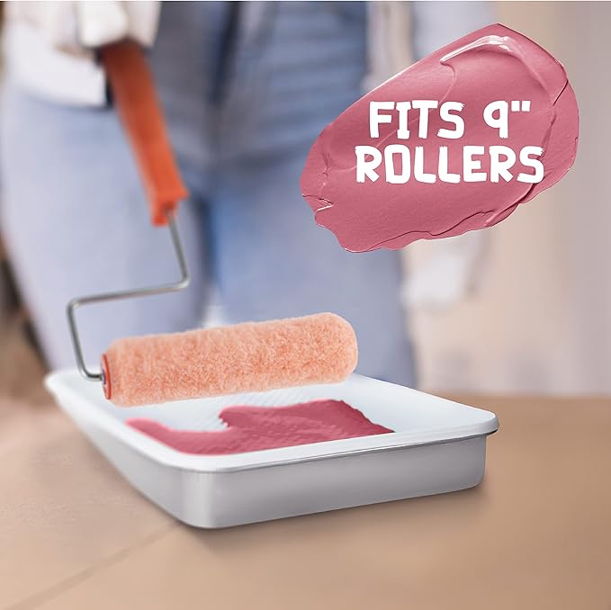 Paint Tray Liners, 1-Qt. Paint Capacity, Overlapping Edges, Fits 9” Metal Paint Trays, Dotted Ramp for Easy Rolling, (20)