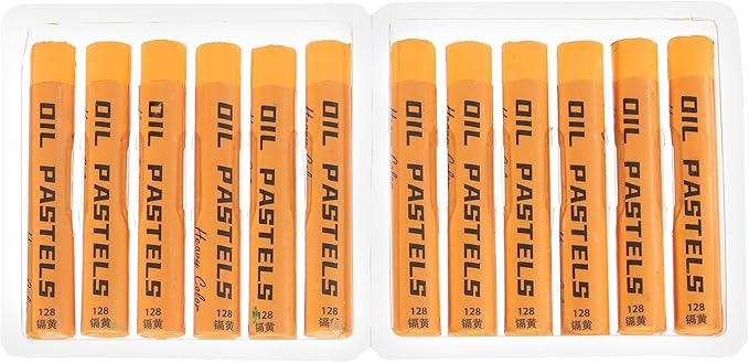 PATIKIL Light Yellow Oil Pastels, 12Pcs Soft Oil Crayons Creamy Pastels Stick Art Supplies for Art Painting Drawing Blending Graffiti for Artists Beginners