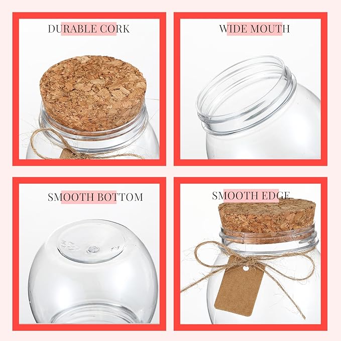Wettarn 120 Pcs Transparent Red D4 Dice6 Pcs Pot Bottles Plastic Favor Jars with Cork Lids Healing Potion Bottles Polyhedral Dice Set for Party Favors Table Games(Ball Style)