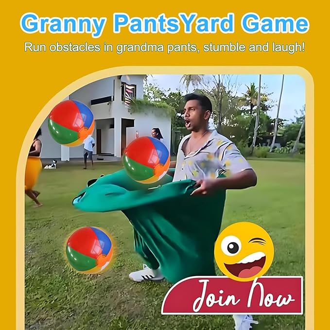 Grandma Pants Garden Game, Grandma Pants Outdoor Game, Equipped with Inflatable Balloons and Bicycle Pumps, Suitable for Birthdays, Barbecues, and Outdoor Activities for Family Reunions