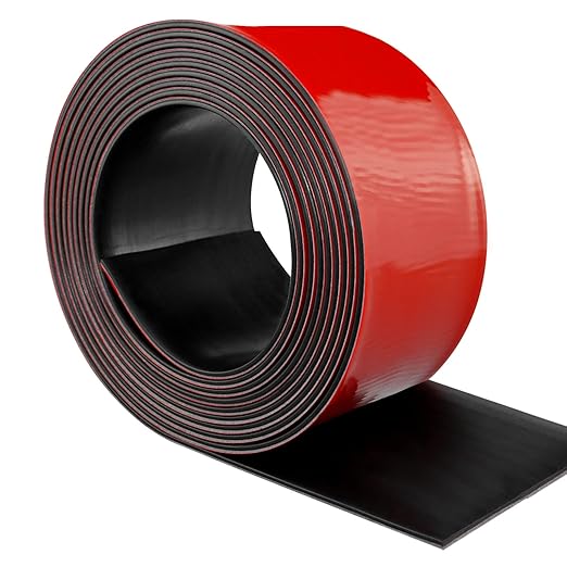 Neoprene Rubber Strips Self Adhesive Solid Rubber Sheets, Rolls & Strips for DIY Gaskets Crafts Pads Seals Warehouse Flooring Neoprene Sheet with Adhesive Backing (6" Wide x 1/8" Thick x 10' Long)