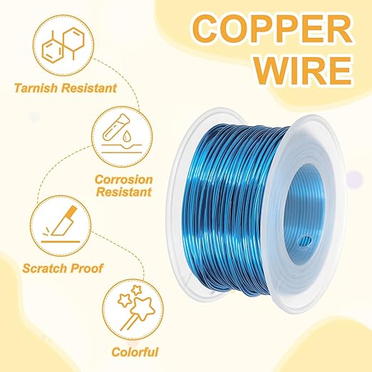 uxcell 18 Gauge / 1mm Anodized Aluminum Wire for Jewelry Craft Making, 102 Feet Bendable Flexible Wire for DIY Home Decor Gardening Sculpture, Blue