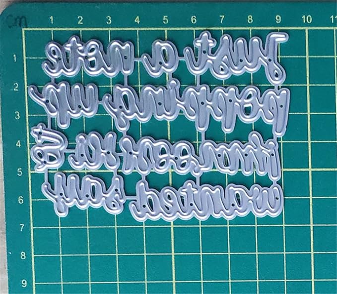 Mvchifay Cutting Dies Happy Birthday Holiday Thanks Greetings Metal Stencils Scrapbooking Tool Love Heart DIY Carbon Steel Embossing Template for Paper Card Making (Just a Note)