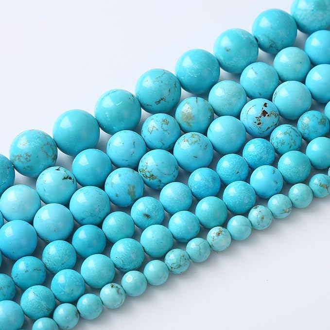 4mm 90pcs A+ Natural Blue Turquoise Beads Round Spacer Loose Stone Beads for Jewelry Making DIY Bracelet Necklace Accessories