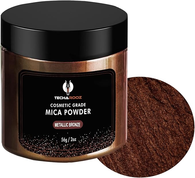 Metallic Bronze Mica Powder for Epoxy Resin 56g / 2oz. Jar - Techarooz 2 Tone Resin Dye Color Pigment Powder for Lip Gloss, Nails, Colorant for Slime Bath Bombs Soap Making & Polymer Clay