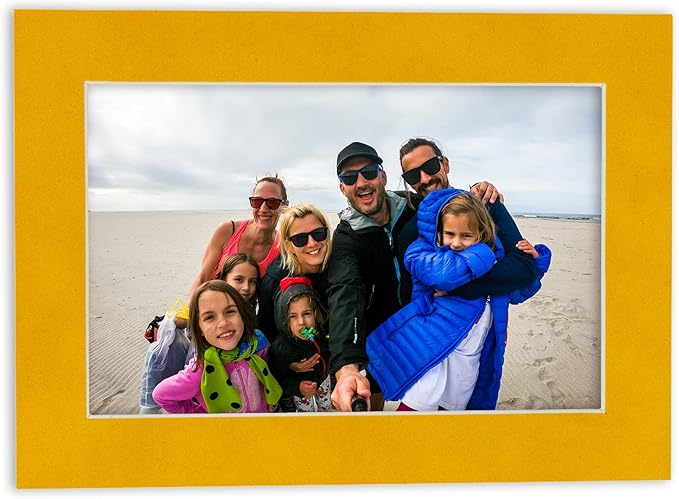 Poster Palooza 8.5x11 Mat Bevel Cut for 7x9 Photos - Acid Free Bright Yellow Precut Matboard - For Pictures, Photos, Framing - 4-ply Thickness