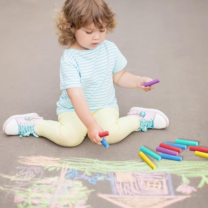 40 Pcs Sidewalk Chalks for Kids Non Toxic Jumbo Chalk for Party Gift Outdoor Art Classroom Play Painting (Multicolor)