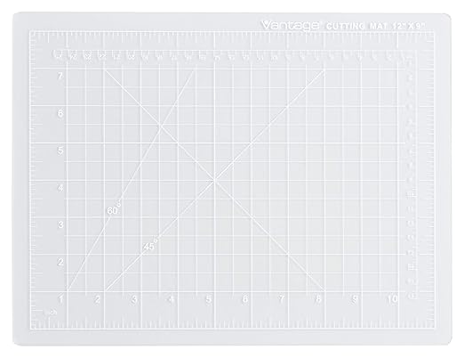 Dahle Vantage 10680 See-Through Premium Self-Healing Cutting Mat, 9"x12", 1/2" Grid, 5 Layers for Max Healing, Perfect for Crafts & Sewing, Clear