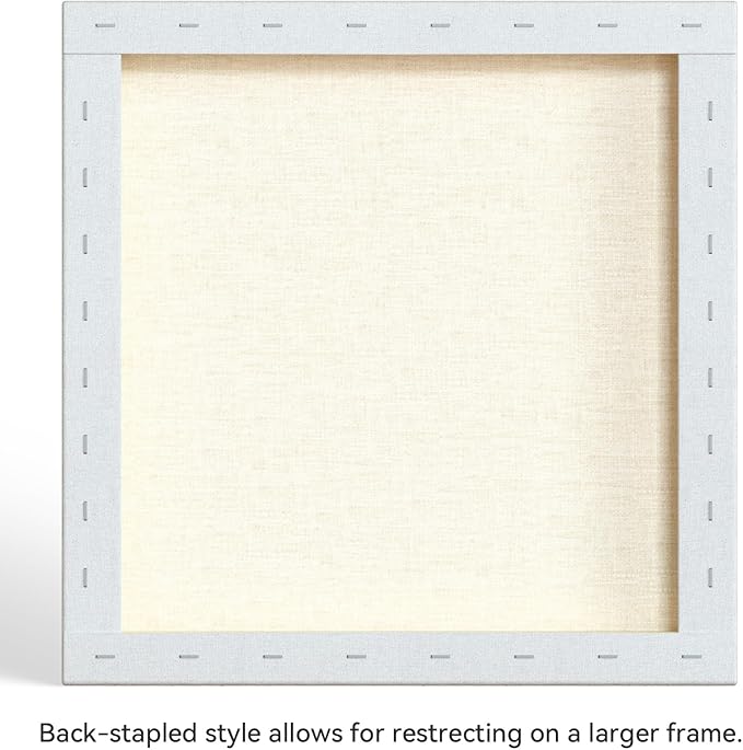 PHOENIX 18x18 Inch 2 Pack Artist Canvas - Large Square Stretched Canvases for Painting - 3/4 Inch Profile, 100% Cotton 11 Oz. Gesso Primed White Blank Professional Canvas Oil & Acrylic Paints
