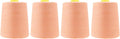 Mandala Crafts 4 Pack of Serger Threads Cones Spools - 20S/2 24000 Yards Polyester Peach Threads for Sergers Machine and Overlock Quilting Sewing Machine