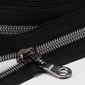 The Yards 10 Yards Bulk Black Nylon Coil Zipper with Gunmetal Teeth - Replacement Sewing Zipper with 10PCS Sliders for DIY Craft Bags