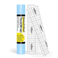 TECKWRAP Stencil Film Roll for Wood, Wall, Sticker - 12” x 5 FT/Roll Transparent Blue Adhesive Stencil Vinyl for Cutting Machines & Medium Tack Transfer Tape for Craft Decals,Signs, Windows, Stickers