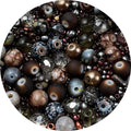 Assorted Glass Resin Beads Multi Size Colors Smooth Cracked Gravel Millet Spacer Beads for Bracelets Necklace Earring DIY Jewelry Making Craft(Deep Amber Series)