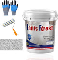 Louis Forest Epoxy Floor Paint, High-Gloss Marble Effect Coating, Epoxy Colored Sand Floor Paint, Wear-Resistant and Non-Slip for Indoor Outdoor (0.5KG-White hemp gray)
