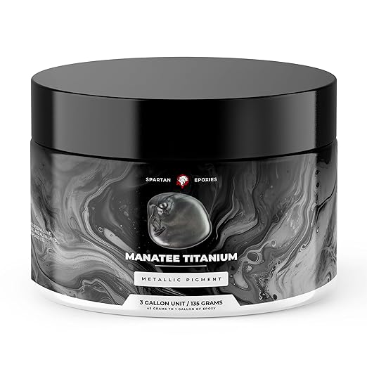 Spartan Epoxies Metallic Pigment Powder for Epoxy - 30 Unique Colors, 4oz for 1 Gallon and 12oz for 3 Gallons of Clear Epoxy, Made in the USA (Manatee, 12oz (135 Grams))