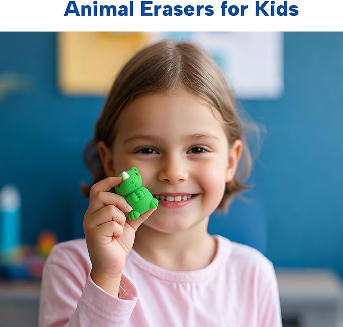 Animal Erasers for Kids, 45 Pcs Kids Pencil Erasers Bulk Puzzle Erasers for School Classroom Prizes