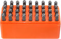 HARFINGTON 36pcs Metal Stamping Kit 5/32" (4mm) Steel Uppercase Letter and Number Punch Set (A-Z / 0-8 / "&" Symbol) Punch Press Tool with Case for Imprinting Metal Plastic Wood Leather
