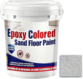 Epoxy Colored Sand Floor Paint, Epoxy Floor Paint for Concrete, High Gloss Marble Effect Coating, Waterproof Non-Slip Concrete Paints, Suitable for Indoor/Outdoor Use (White Hemp Gray,96 oz/3 kg)