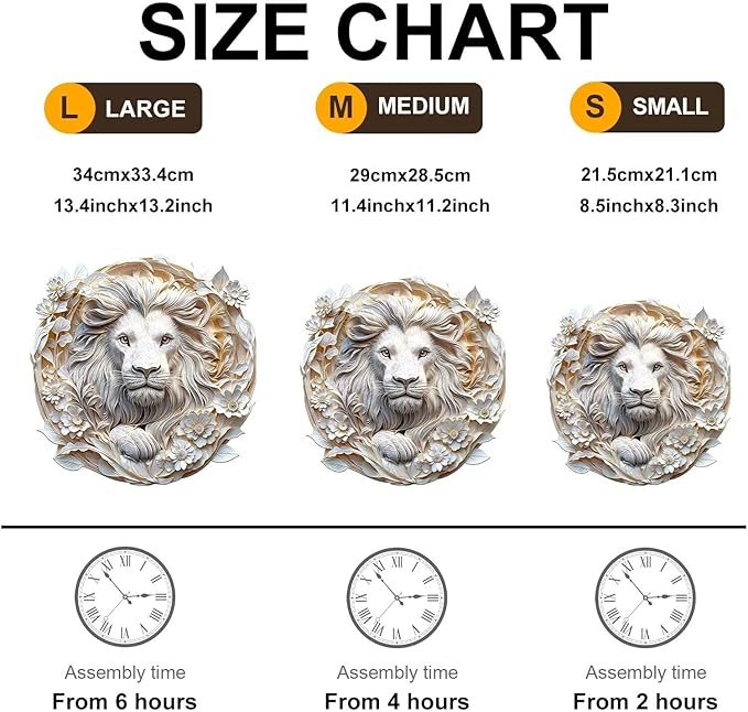 Wooden Puzzles Adults, 3D Paper Lion Wooden Puzzles 295 Pieces, Unique Animal Shaped Wood Challenging Jigsaw Puzzles Gifts for Adults, 13.4x13.2in