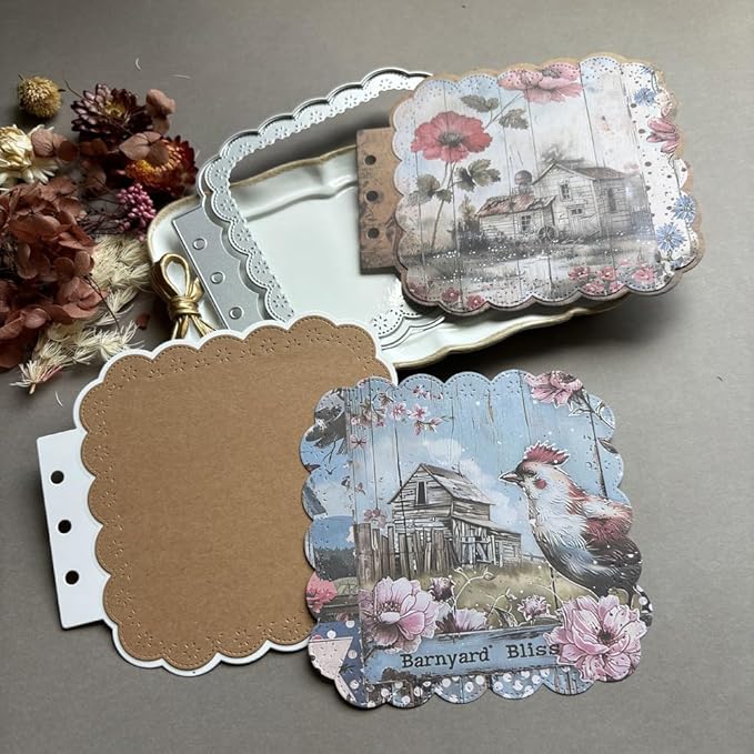 Square Lace Loose-Leaf Die Cuts for Card Making, Background Cutting Dies DIY Album Scrapbooking Decor Paper Craft Metal Die Cuts Party Wedding Decorations