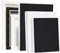 Black White Stretched Canvases for Painting Multi-Pack 3-Ea of11x14 8x10 5x7 Blank Painting Canvas 10OZ Gesso Fivefold Primed 100% Cotton Art Supplies for Acrylic Pouring Oil Paint Watercolor Tempera